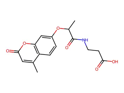 3-(2-((4-methyl-2-oxo-2H-chromen-7-yl)oxy)propanamido)propanoic acid structure