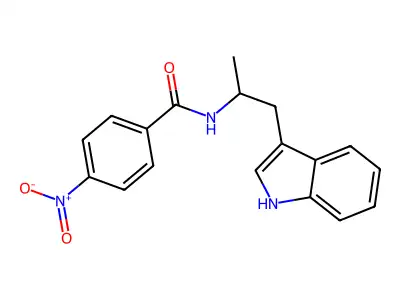 N-[1-(1H-吲哚-3-yl)propa正-2-yl]-4-硝基苯甲酰胺 structure