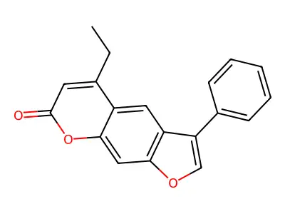 5-ethyl-3-phenyl-7H-furo[3,2-g]chromen-7-one structure