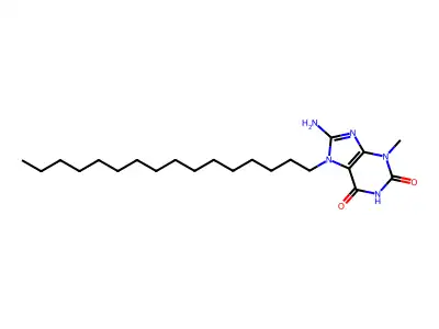 8-amino-7-hexadecyl-3-methyl-3,7-dihydro-1H-purine-2,6-dione structure