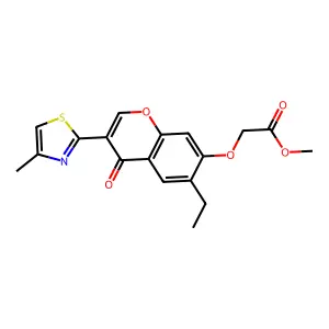 Methyl 2-[6-ethyl-3-(4-methyl-1,3-thiazol-2-yl)-4-oxochromen-7-yl]oxyacetate structure