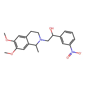 2-(6,7-dimethoxy-1-methyl-3,4-dihydro-1H-isoquinolin-2-yl)-1-(3-nitrophenyl)ethanol structure