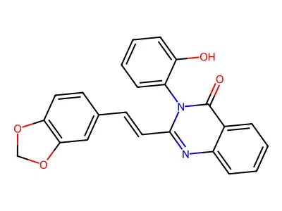 2-[(E)-2-(1,3-benzodioxol-5-yl)ethenyl]-3-(2-hydroxyphenyl)quinazolin-4-one structure
