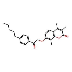 3,4,8-trimethyl-7-[2-oxo-2-(4-pentylphenyl)ethoxy]-2H-chromen-2-one structure