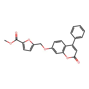 Methyl 5-[(2-oxo-4-phenylchromen-7-yl)oxymethyl]furan-2-carboxylate structure