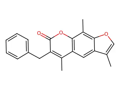 6-benzyl-3,5,9-trimethyl-7H-furo[3,2-g]chromen-7-one structure