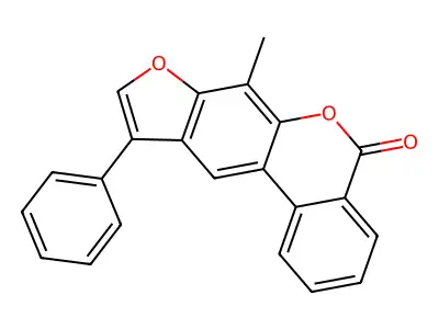 7-methyl-10-phenyl-5H-benzo[c]furo[3,2-g]chromen-5-one structure