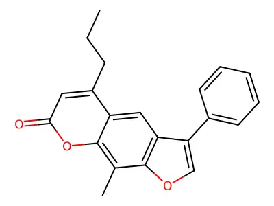 9-methyl-3-phenyl-5-propyl-7H-furo[3,2-g]chromen-7-one structure