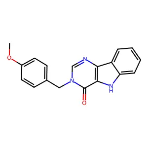 3-(4-methoxybenzyl)-3H-pyrimido[5,4-b]indol-4(5H)-one structure