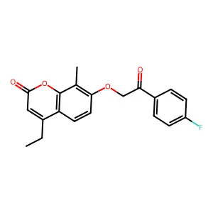 4-ethyl-7-[2-(4-fluorophenyl)-2-oxoethoxy]-8-methyl-2H-chromen-2-one structure