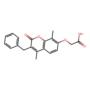 [(3-benzyl-4,8-dimethyl-2-oxo-2H-chromen-7-yl)oxy]acetic acid structure