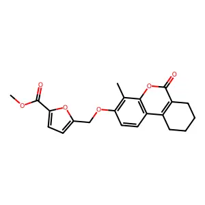 methyl 5-[(4-methyl-6-oxo-7,8,9,10-tetrahydrobenzo[c]chromen-3-yl)oxymethyl]furan-2-carboxylate structure