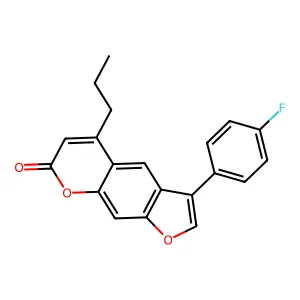 3-(4-fluorophenyl)-5-propyl-7H-furo[3,2-g]chromen-7-one structure