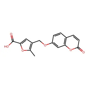 5-methyl-4-{[(2-oxo-2H-chromen-7-yl)oxy]methyl}-2-furoic acid structure