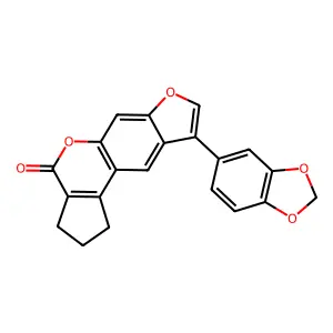 9-(1,3-benzodioxol-5-yl)-2,3-dihydrocyclopenta[c]furo[3,2-g]chromen-4(1H)-one structure