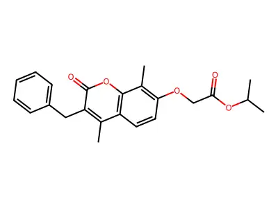 Isopropyl ((3-benzyl-4,8-dimethyl-2-oxo-2H-chromen-7-YL)oxy)acetate structure
