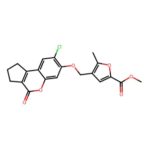 methyl 4-[(8-chloro-4-oxo-2,3-dihydro-1H-cyclopenta[c]chromen-7-yl)oxymethyl]-5-methylfuran-2-carboxylate structure