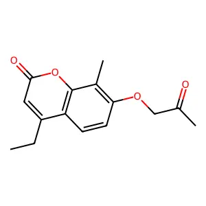 4-ethyl-8-methyl-7-(2-oxopropoxy)-2H-chromen-2-one structure