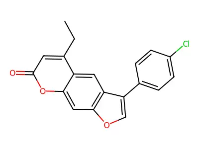 3-(4-chlorophenyl)-5-ethyl-7H-furo[3,2-g]chromen-7-one structure