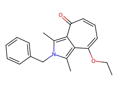 2-benzyl-8-ethoxy-1,3-dimethylcyclohepta[c]pyrrol-4(2H)-one structure