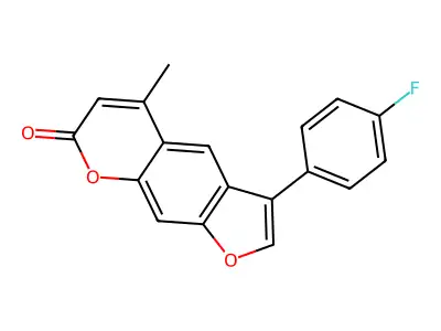 3-(4-fluorophenyl)-5-methyl-7H-furo[3,2-g]chromen-7-one structure
