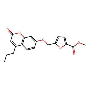 Methyl 5-[(2-oxo-4-propylchromen-7-yl)oxymethyl]furan-2-carboxylate structure
