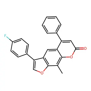 3-(4-fluorophenyl)-9-methyl-5-phenyl-7H-furo[3,2-g]chromen-7-one structure