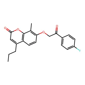 7-[2-(4-fluorophenyl)-2-oxoethoxy]-8-methyl-4-propyl-2H-chromen-2-one structure