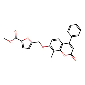 Methyl 5-[(8-methyl-2-oxo-4-phenylchromen-7-yl)oxymethyl]furan-2-carboxylate structure