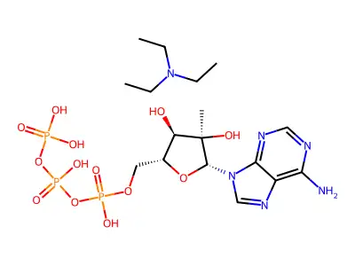 2'-C-Methyladenosine 5'-(tetrahydrogen triphosphate) structure