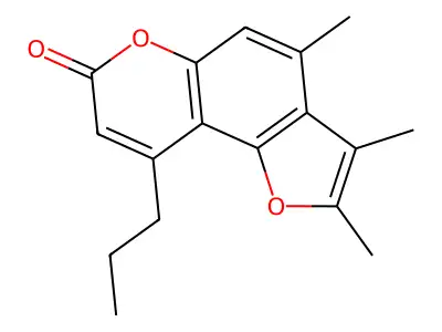 2,3,4-trimethyl-9-propyl-7H-furo[2,3-f]chromen-7-one structure