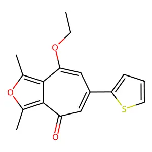 8-Ethoxy-1,3-dimethyl-6-thiophen-2-yl-cyclohepta[c]furan-4-one structure