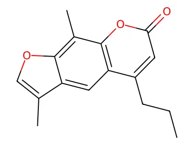 3,9-dimethyl-5-propyl-7H-furo[3,2-g]chromen-7-one structure