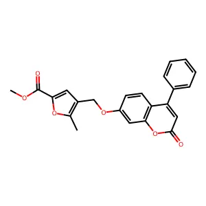 Methyl 5-methyl-4-[(2-oxo-4-phenylchromen-7-yl)oxymethyl]furan-2-carboxylate structure