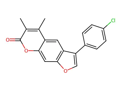 3-(4-chlorophenyl)-5,6-dimethyl-7H-furo[3,2-g]chromen-7-one structure