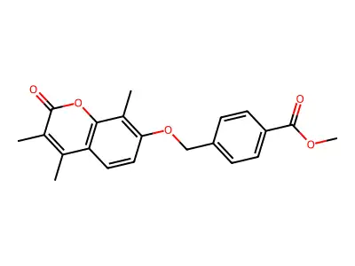 methyl 4-{[(3,4,8-trimethyl-2-oxo-2H-chromen-7-yl)oxy]methyl}benzoate structure