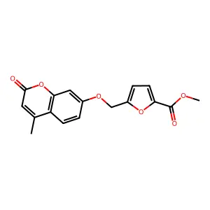 Methyl 5-[(4-methyl-2-oxochromen-7-yl)oxymethyl]furan-2-carboxylate structure