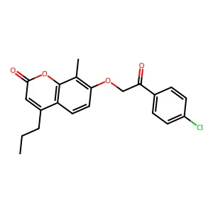 7-[2-(4-chlorophenyl)-2-oxoethoxy]-8-methyl-4-propyl-2H-chromen-2-one structure
