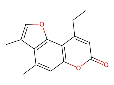 9-ethyl-3,4-dimethyl-7H-furo[2,3-f]chromen-7-one structure