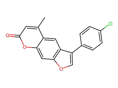 3-(4-chlorophenyl)-5-methyl-7H-furo[3,2-g]chromen-7-one structure