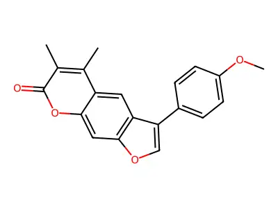 3-(4-methoxyphenyl)-5,6-dimethyl-7H-furo[3,2-g]chromen-7-one structure