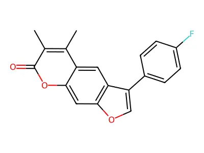 3-(4-fluorophenyl)-5,6-dimethyl-7H-furo[3,2-g]chromen-7-one structure