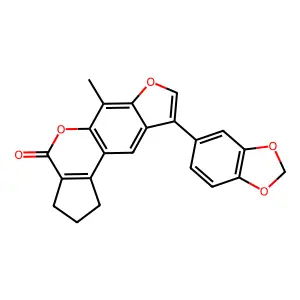 9-(1,3-benzodioxol-5-yl)-6-methyl-2,3-dihydrocyclopenta[c]furo[3,2-g]chromen-4(1H)-one structure