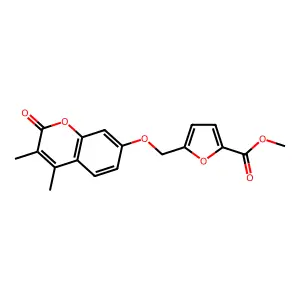 Methyl 5-[(3,4-dimethyl-2-oxochromen-7-yl)oxymethyl]furan-2-carboxylate structure
