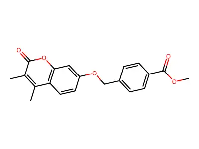 methyl 4-{[(3,4-dimethyl-2-oxo-2H-chromen-7-yl)oxy]methyl}benzoate structure