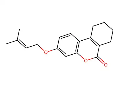 3-((3-Methyl-2-butenyl)oxy)-7,8,9,10-tetrahydro-6H-benzo(C)chromen-6-one structure