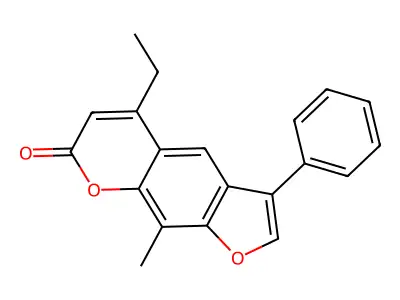 5-ethyl-9-methyl-3-phenyl-7H-furo[3,2-g]chromen-7-one structure