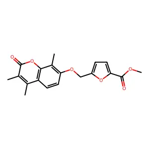 Methyl 5-[(3,4,8-trimethyl-2-oxochromen-7-yl)oxymethyl]furan-2-carboxylate structure
