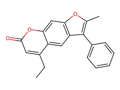 5-ethyl-2-methyl-3-phenyl-7H-furo[3,2-g]chromen-7-one structure