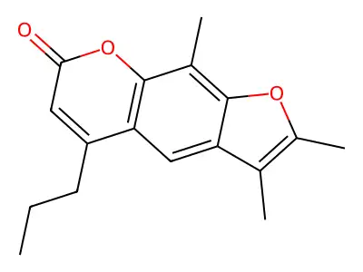 2,3,9-trimethyl-5-propyl-7H-furo[3,2-g]chromen-7-one structure